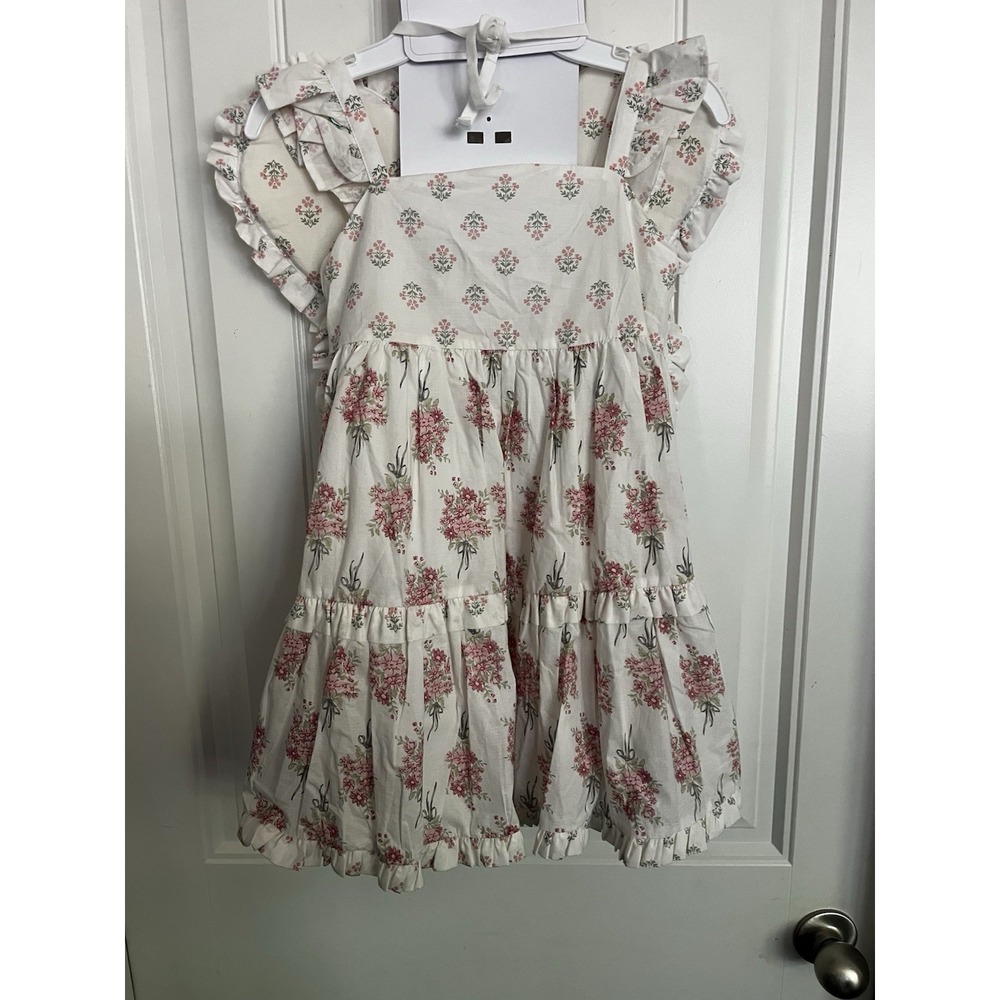 New! Timeless Shabby Chic Girls Dress Tiered 7 Floral With Wings Sleeveless 695